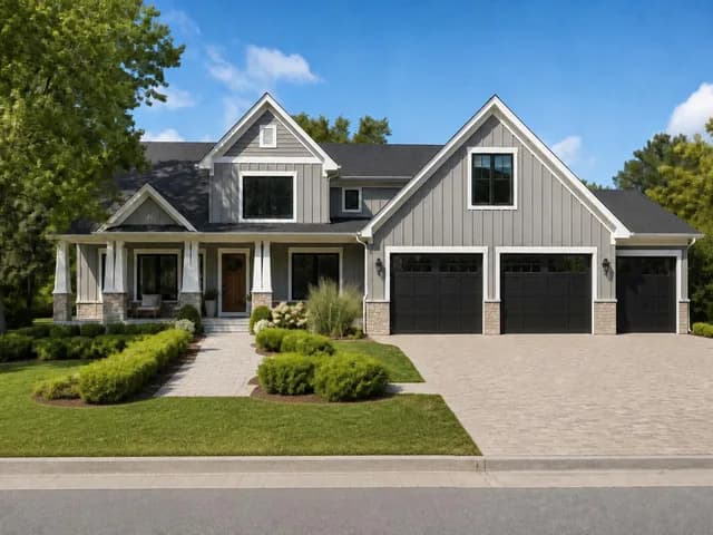 The same photo with the cars removed from the driveway by AI